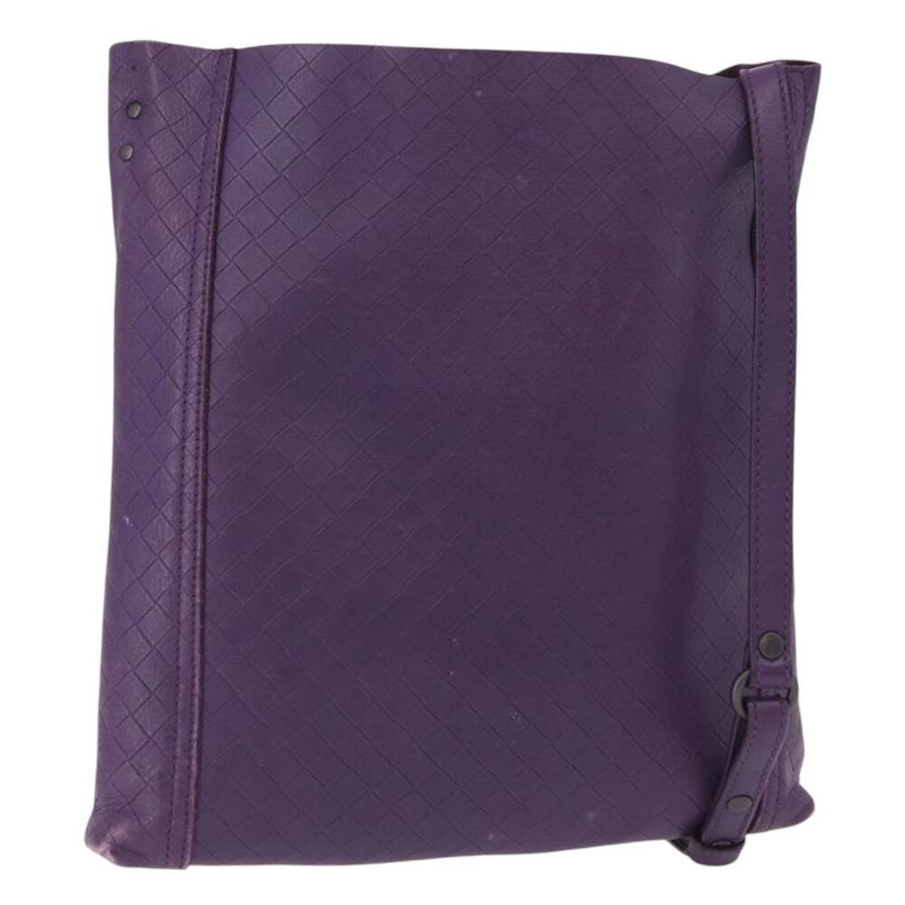 Bottega Veneta Intrecciato Shoulder Bag Purple